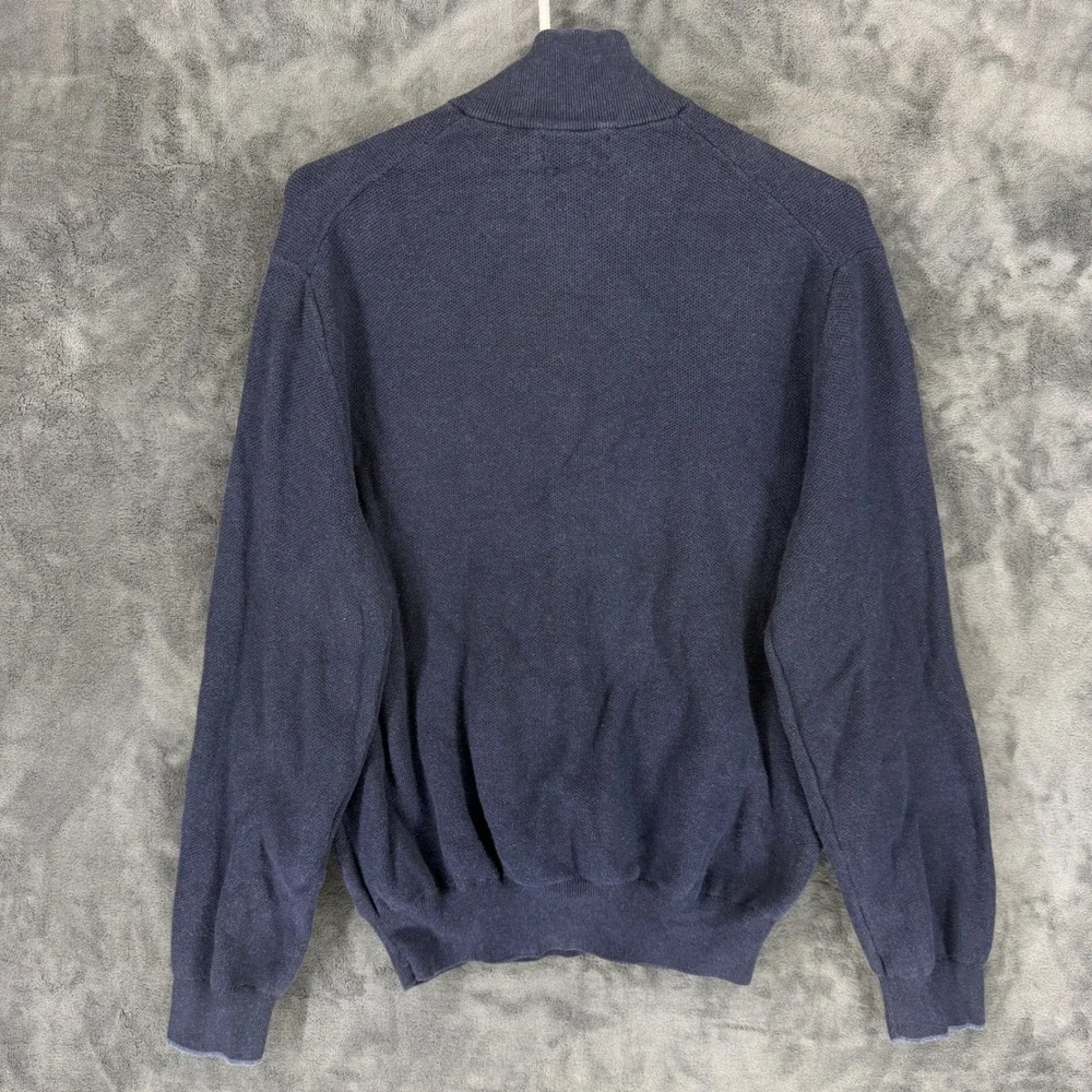 Polo Ralph Lauren Mens XL Navy Blue Pima‎ Cotton Quarter Zip Mock Neck Sweater